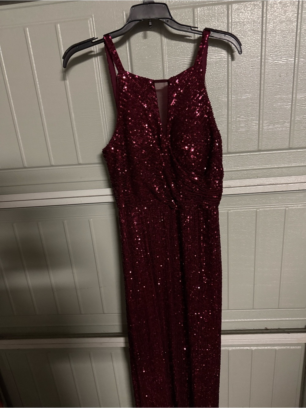 Night Way Collections Wine Red Sequin Maxi Dress